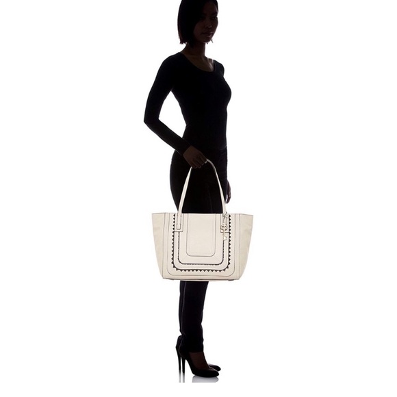 NWT Fossil Emma Leather Tote Bag with Black Accents